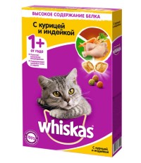 Вискас сухой корм для кошек аппетитное ассорти с курицей и индейкой 350 гр.